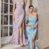 Andrea & Leo Andrea And Leo A1155 Crystal Leaves Asymmetric Gown -Outlet Prom Dresses Store A1155 Andrea and Leo Gown S23 470x705