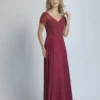 Dave And Johnny A9322 Short Sleeve Flowing Gown