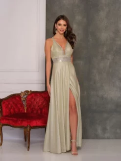 Dave And Johnny A9976 Shimmering Gold Prom Dress