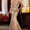 Ladivine Prom Ladivine C57 Stunning Feather Sequin Gown -Outlet Prom Dresses Store C57 Ladivine Prom Dress S23 470x705