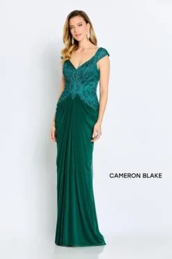 Cameron Blake By Mon Cheri Cameron Blake CB110 Embroidered Draped Mothers Gown