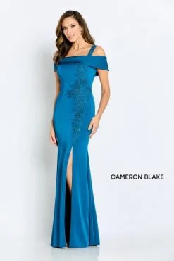 Cameron Blake By Mon Cheri Cameron Blake CB115 Off Shoulder Crepe Gown