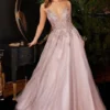 Ladivine Prom Ladivine CB117 Shimmering Dusty Rose Gown