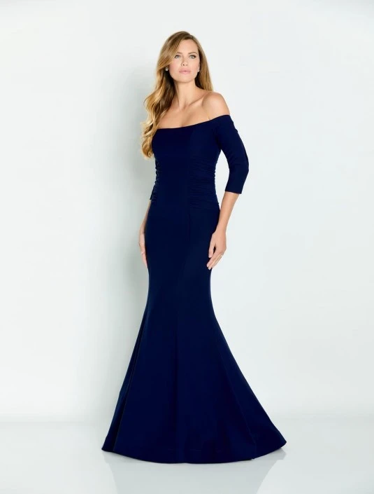 Cameron Blake By Mon Cheri Cameron Blake CB145 Navy Off Shoulder Mothers Gown 3 Cameron Blake By Mon Cheri Cameron Blake CB145 Navy Off Shoulder Mothers Gown