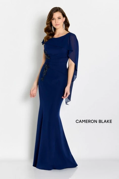 Cameron Blake By Mon Cheri Cameron Blake CB763 Asymmetrical Chiffon Drape MOB Gown 3 Cameron Blake By Mon Cheri Cameron Blake CB763 Asymmetrical Chiffon Drape MOB Gown
