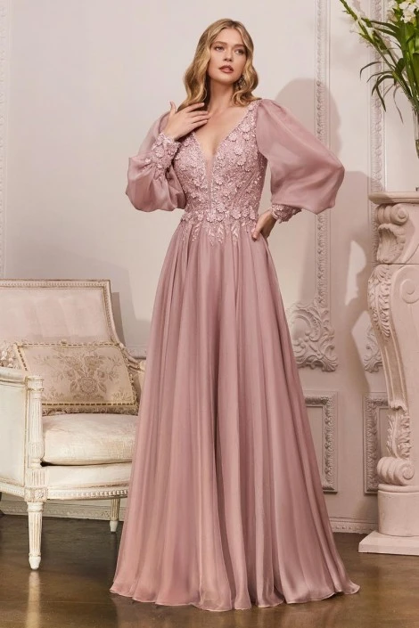 Ladivine Prom Ladivine CD0183 Long Sleeve Formal Gown 3 Ladivine Prom Ladivine CD0183 Long Sleeve Formal Gown