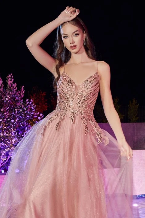 Ladivine Prom Ladivine CD874 Beaded A-Line Prom Dress 3 Ladivine Prom Ladivine CD874 Beaded A-Line Prom Dress