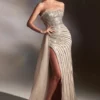 Ladivine Prom Ladivine CD991 Beautiful Beaded Side Drape Gown -Outlet Prom Dresses Store CD991 Ladivine Prom Dress S23 470x705