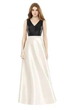Alfred Sung D754 Two Tone Bridesmaid Dress