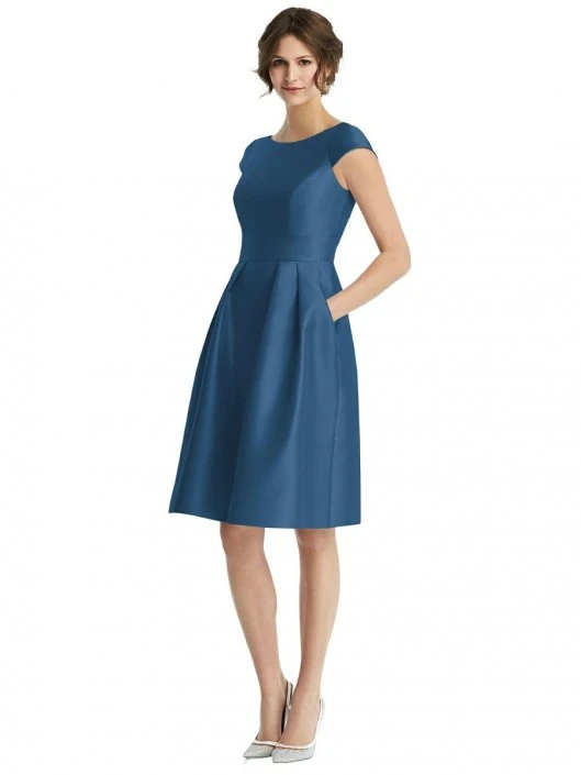 Alfred Sung D766 Short Bridesmaid Dress With Pockets 3 Alfred Sung D766 Short Bridesmaid Dress With Pockets