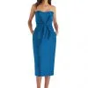 Alfred Sung D796 Pleated Pencil Bridesmaid Dress
