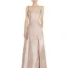 Alfred Sung D826 Square Neck Slit Bridesmaid Dress -Outlet Prom Dresses Store D826 Alfred Sung Bridesmaid Dress S22 529x705