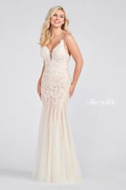 Ellie Wilde By Mon Cheri Ellie Wilde EW122042 Embroidered Tulle Prom Dress