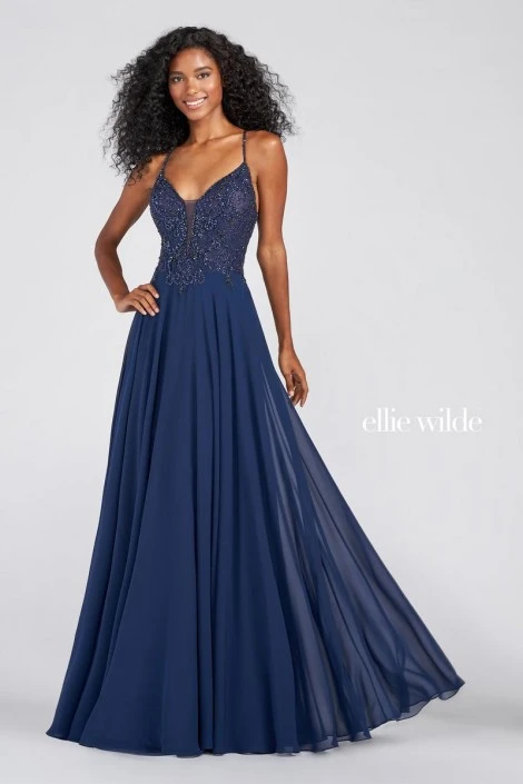 Ellie Wilde By Mon Cheri Ellie Wilde EW122087 Chiffon Prom Dress With Stones 3 Ellie Wilde By Mon Cheri Ellie Wilde EW122087 Chiffon Prom Dress With Stones