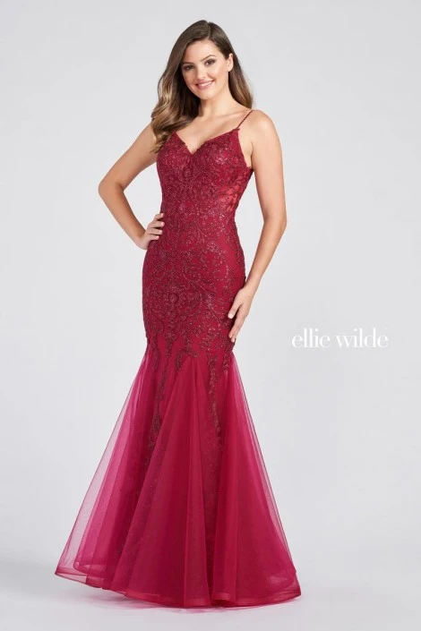 Ellie Wilde By Mon Cheri Ellie Wilde EW122092 Embroidered Mermaid Prom Dress 3 Ellie Wilde By Mon Cheri Ellie Wilde EW122092 Embroidered Mermaid Prom Dress