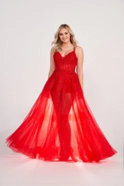 Ellie Wilde By Mon Cheri Ellie Wilde EW34032 Jaw Dropping Sheer Gown