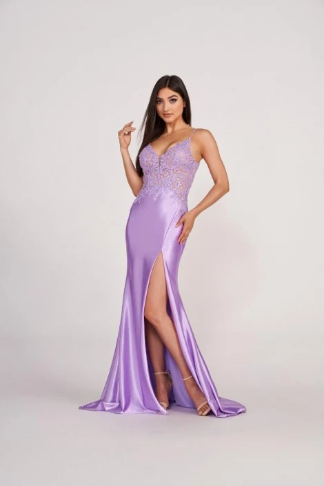 Ellie Wilde By Mon Cheri Ellie Wilde EW34052 Sleek Satin Prom Dress 3 Ellie Wilde By Mon Cheri Ellie Wilde EW34052 Sleek Satin Prom Dress