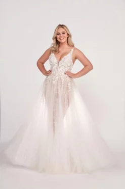 Ellie Wilde By Mon Cheri Ellie Wilde EW34070 Floral 3D Lace Prom Dress