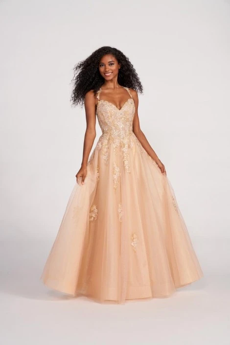 Ellie Wilde By Mon Cheri Ellie Wilde EW34098 Floral 3D Lace Prom Dress 3 Ellie Wilde By Mon Cheri Ellie Wilde EW34098 Floral 3D Lace Prom Dress