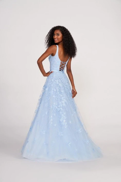 Ellie Wilde By Mon Cheri Ellie Wilde EW34100 Square Neck Lace Prom Dress 3 Ellie Wilde By Mon Cheri Ellie Wilde EW34100 Square Neck Lace Prom Dress