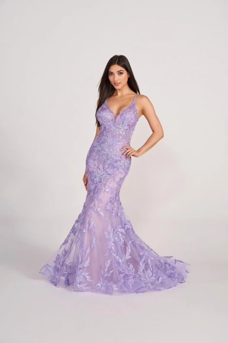 Ellie Wilde By Mon Cheri Ellie Wilde EW34110 Floral Sequin Mermaid Dress 3 Ellie Wilde By Mon Cheri Ellie Wilde EW34110 Floral Sequin Mermaid Dress