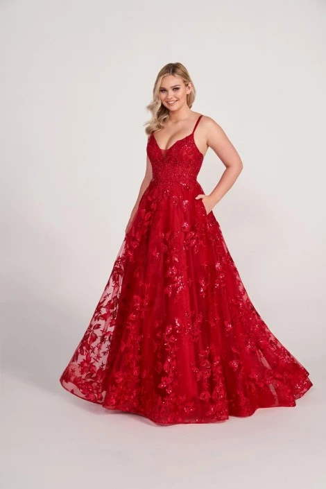 Ellie Wilde By Mon Cheri Ellie Wilde EW34119 Floral Organza Prom Dress 3 Ellie Wilde By Mon Cheri Ellie Wilde EW34119 Floral Organza Prom Dress