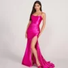 Ellie Wilde By Mon Cheri Ellie Wilde EW34120 Ruched Satin Jersey Gown -Outlet Prom Dresses Store EW34120 Ellie Wilde by Mon Cheri Prom Dress S23 470x705
