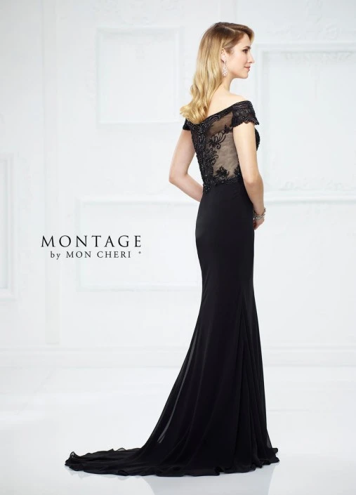 Size 8 Black-Nude Montage By Mon Cheri 217951 MOB Dress 4 Size 8 Black-Nude Montage By Mon Cheri 217951 MOB Dress - Image 2