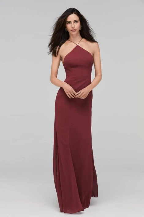 Watters 3505 Whitney Halter Chiffon Bridesmaid Dress 5 Watters 3505 Whitney Halter Chiffon Bridesmaid Dress - Image 3