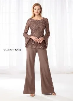Cameron Blake By Mon Cheri Cameron Blake 218611 Lace Mother Of The Bride Pantsuit -Outlet Prom Dresses Store F18 CB 218611 03 507x705