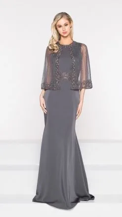 Marsoni By Colors M232 MOB Dress With Sheer Cape -Outlet Prom Dresses Store F18 CDM M232 03 399x705