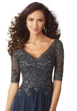 MGNY By Morilee 71805 Metallic Lace Mothers Gown 9 MGNY By Morilee 71805 Metallic Lace Mothers Gown -Outlet Prom Dresses Store F18 MGNY 71805 04 492x705