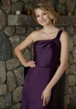 Morilee Madeline Gardner Morilee 21587 One Shoulder Satin Bridesmaid Dress -Outlet Prom Dresses Store F18 MLB 21587 03 492x705