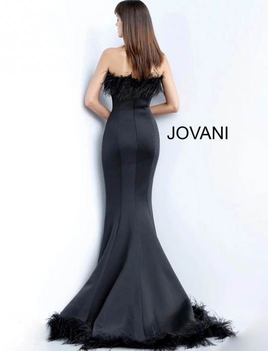 Jovani 63891 Dramatic Feather Trim Evening Dress 6 Jovani 63891 Dramatic Feather Trim Evening Dress - Image 4