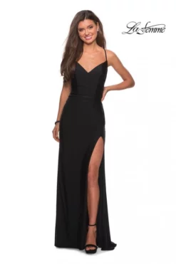 La Femme MOB La Femme 28206 High Slit Fitted Gown -Outlet Prom Dresses Store F19 LF 28206 03 470x705