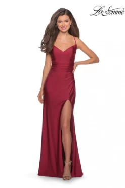La Femme MOB La Femme 28206 High Slit Fitted Gown -Outlet Prom Dresses Store F19 LF 28206 05 470x705