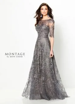 Montage By Mon Cheri Montage 219976 Lace Illusion Mothers Gown -Outlet Prom Dresses Store F19 MG 219976 03 507x705