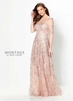 Montage By Mon Cheri Montage 219976 Lace Illusion Mothers Gown -Outlet Prom Dresses Store F19 MG 219976 04 507x705