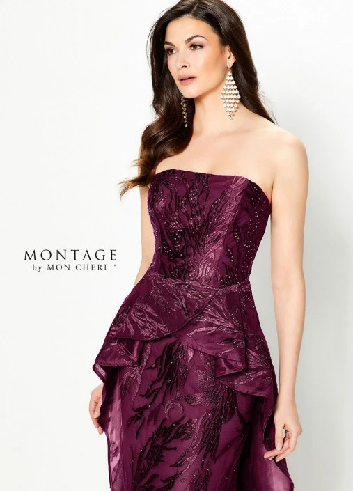 Montage By Mon Cheri Montage 219992 Mothers Gown With High-Low Peplum 5 Montage By Mon Cheri Montage 219992 Mothers Gown With High-Low Peplum - Image 3