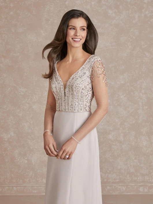 Adrianna Papell Platinum Adrianna Papell 40278 Sheer Long Sleeve Gown 7 Adrianna Papell Platinum Adrianna Papell 40278 Sheer Long Sleeve Gown - Image 5