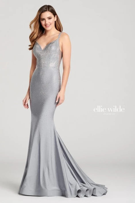 Ellie Wilde By Mon Cheri Ellie Wilde EW22019 Shimmering Stretch Gown 7 Ellie Wilde By Mon Cheri Ellie Wilde EW22019 Shimmering Stretch Gown - Image 5