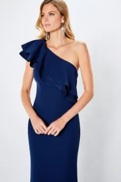 Montage By Mon Cheri Montage 221975 Ruffle One Shoulder Gown 9 Montage By Mon Cheri Montage 221975 Ruffle One Shoulder Gown -Outlet Prom Dresses Store F21 MG 221975 04 470x705