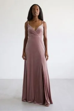 Watters FORD 9302 Deep V Velvet Bridesmaid Dress -Outlet Prom Dresses Store F21 WTR 9302 03 470x705