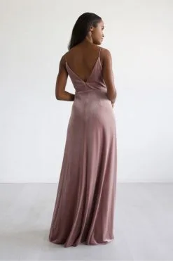 Watters FORD 9302 Deep V Velvet Bridesmaid Dress -Outlet Prom Dresses Store F21 WTR 9302 04 470x705