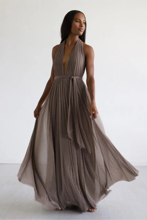 Watters MADILYN 9307 Plunging Shimmer Bridesmaid Dress 5 Watters MADILYN 9307 Plunging Shimmer Bridesmaid Dress - Image 3