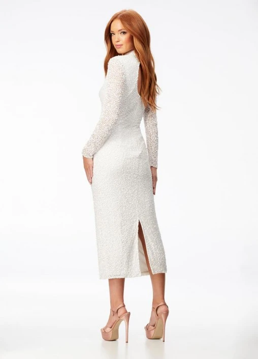 Ashley Lauren 11197 Glamorous Sequin Long Sleeve Max Dress 4 Ashley Lauren 11197 Glamorous Sequin Long Sleeve Max Dress - Image 2