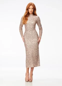 Ashley Lauren 11197 Glamorous Sequin Long Sleeve Max Dress 10 Ashley Lauren 11197 Glamorous Sequin Long Sleeve Max Dress -Outlet Prom Dresses Store F22 ASH 11197 04 508x705