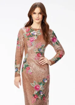 Ashley Lauren 11203 Beaded Floral Long Sleeve Gown 11 Ashley Lauren 11203 Beaded Floral Long Sleeve Gown -Outlet Prom Dresses Store F22 ASH 11203 05 508x705