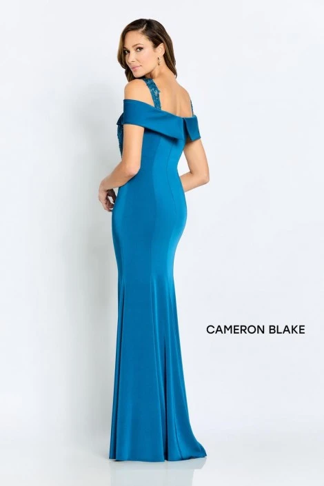 Cameron Blake By Mon Cheri Cameron Blake CB115 Off Shoulder Crepe Gown 4 Cameron Blake By Mon Cheri Cameron Blake CB115 Off Shoulder Crepe Gown - Image 2