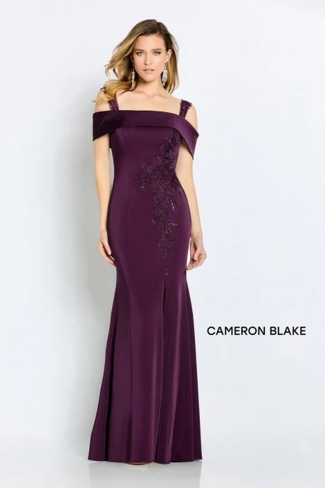 Cameron Blake By Mon Cheri Cameron Blake CB115 Off Shoulder Crepe Gown 5 Cameron Blake By Mon Cheri Cameron Blake CB115 Off Shoulder Crepe Gown - Image 3